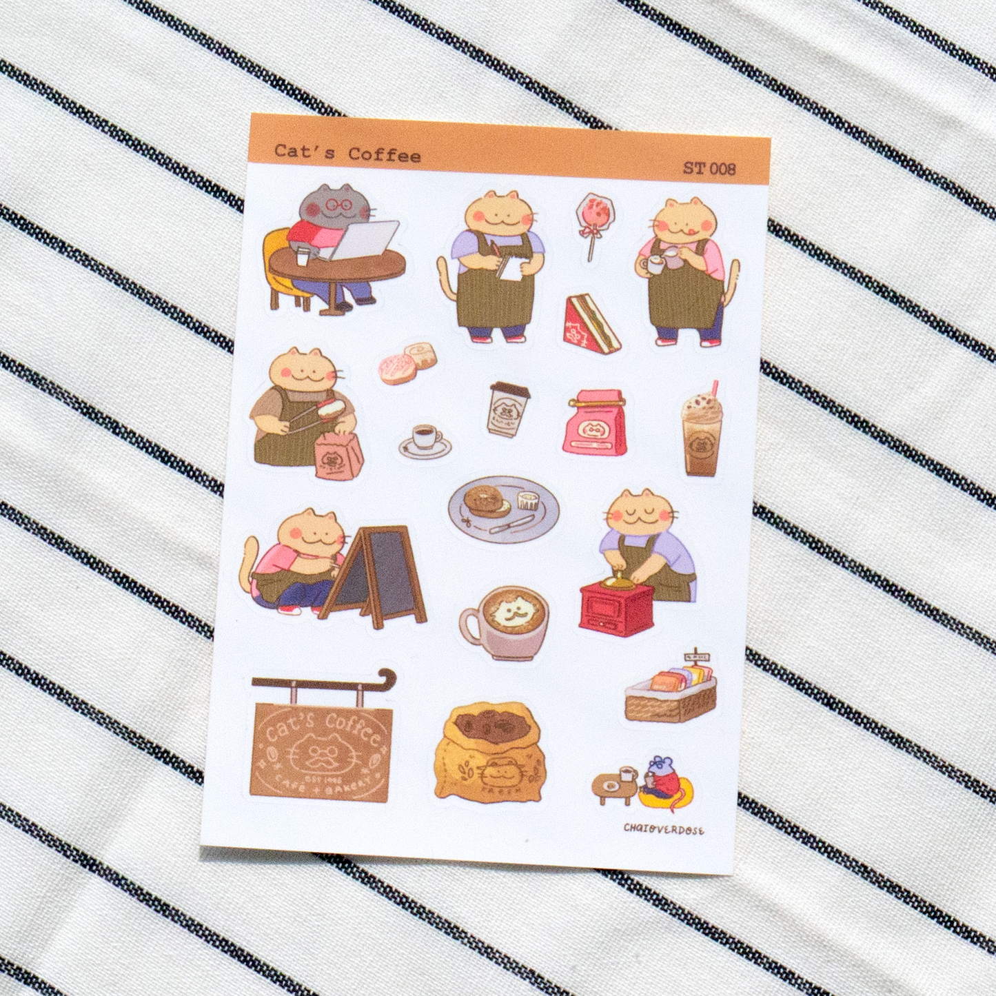 Cat's Coffee Sticker Sheet
