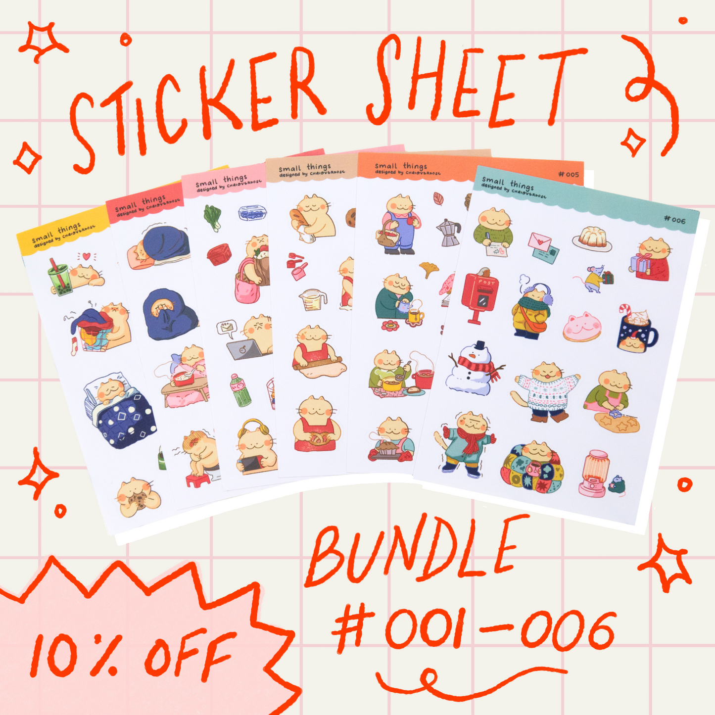 Small Things Sticker Sheet Bundle (#001 - #006)