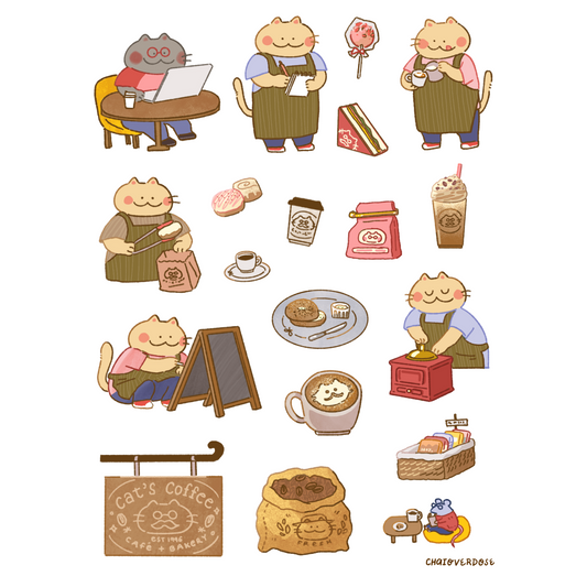 Cat's Coffee Sticker Sheet