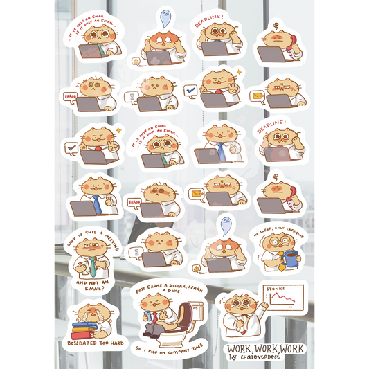 Work Work Work Sticker Sheet