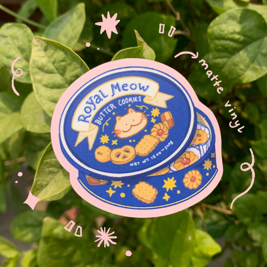 Royal Meow Cookie Tin Sticker