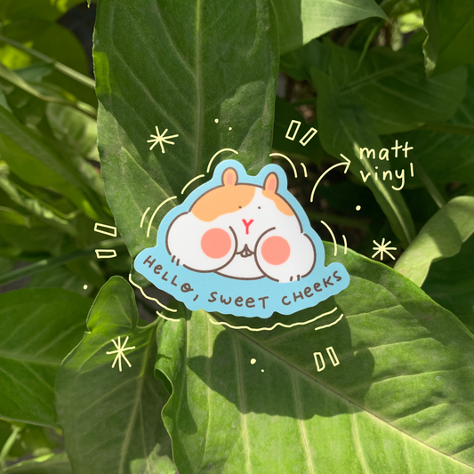 Hello Sweet Cheeks Sticker