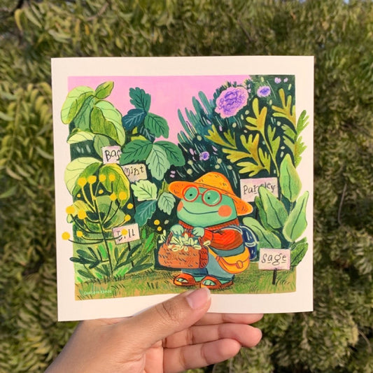 Herb Garden Froggo Art Print